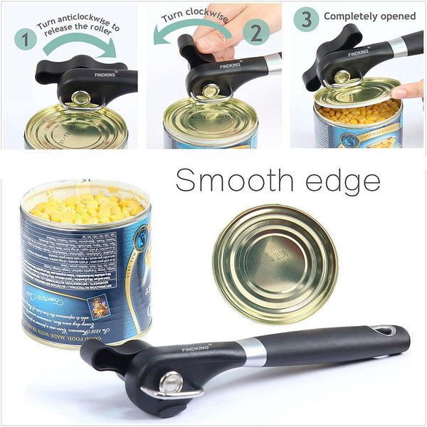 Can Opener Manual, Handheld Strong Heavy Duty Can Opener, Anti-slip Hand  Grip, Stainless Steel Sharp Blade, Ergonomic and Easy to Use, with Large  Turn